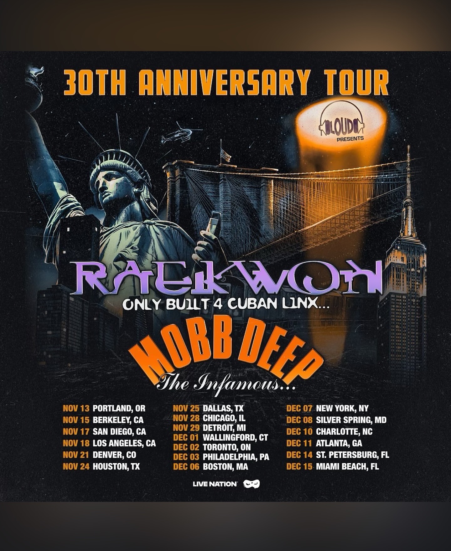 Raekwon 30th Anniversary Tour Poster
